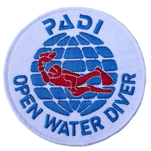 Open Water Diver Patch (3.5 Inch) Embroidery Diving Badge Scuba Diver Easy DIY Iron-on / Sew-on Embroidered Emblem Crest Gift Patches