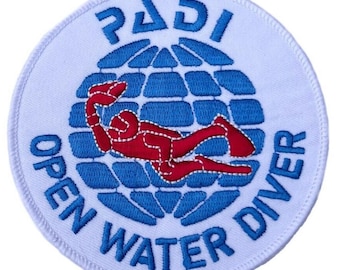 Open Water Taucher Aufnäher (3.5 Inch) Stickerei Taucherabzeichen Taucher Easy DIY Aufnäher / Aufnäher Gesticktes Emblem Wappen Geschenk Aufnäher