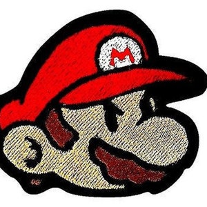 Mario Face Patch (3.5 Inch) Embroidered Iron / Sew on Badge Applique Souvenir Retro DIY Costume Retro Gamer Gift Patches