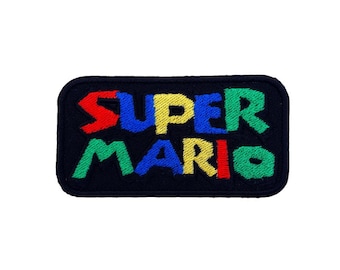 Super-Mario Logo Patch (3 Inch) Embroidered Iron-on / Sew-on Badge  Souvenir Retro Gamer Emblem DIY Costume, Backpack, Jacket, Gift Patches