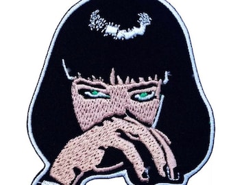 Mia Wallace Patch (3.5 Inch) Pulp-Fiction Embroidered Iron/Sew on Badge Movie Souvenir Emblem DIY Costume, Jacket, Hat, Bag, Gift Patches