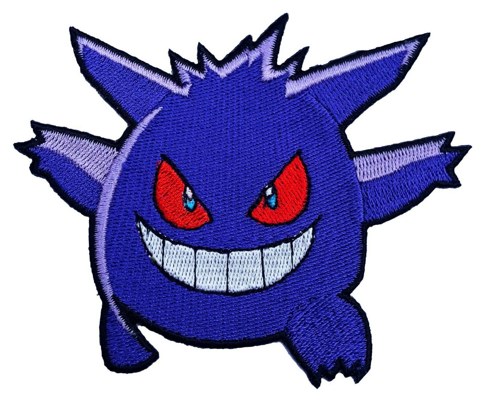 GENGAR Patch (3 Inch) Embroidered Iron-on or Sew-on Badge Costume Emblem Patches Mewtwo, Eevee, Charizard, Pocket Monsters Gift Patches