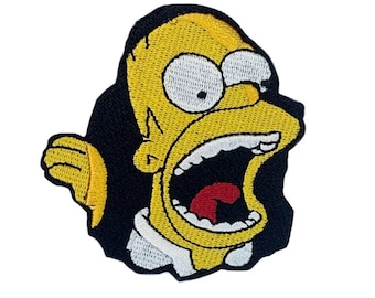 Homer Patch (2.75 Inch) Iron-on Bad Eat Scream Food Rockabilly Tattoo, Biker, Cartoon, DIY Costume, Backpack, Hat, Jacket, Bag Gift Patches