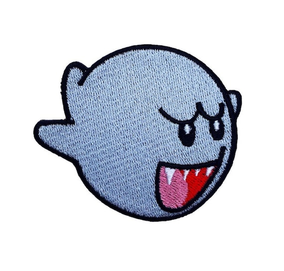 BOO Ghost Patch (2 Inch) Super Mario Brothers Embroidered Iron or Sew on Ba...