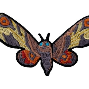 Mothra Monster Patch (4 Zoll) Gesticktes Aufnäher zum Aufbügeln Classic Horror Movie Godzilla DIY Kostüm, Jacke, Rucksack, Geschenkaufnäher