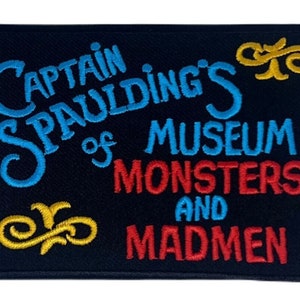 Captain Spaulding&#39;s Museum of Monsters and Madmen Patch (3.5 Inch) Iron/Sew-on Badge Horror Movie DIY Costume, Backpack, Jacket Gift Patches