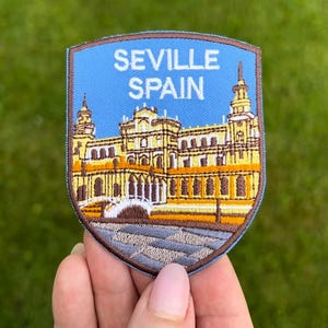 Seville Patch (3.1 Inch) Embroidered Iron or Sew-On Badge Spanish Travel Sightseeing Backpack, Cap, Hat Camino de Santiago Gift Patches