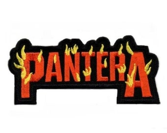 Pantera Patch (3.75 Inch) Embroidered Iron/Sew-on Badge Heavy Groove Glam Metal Rock Vulgar Display  Music Souvenir DIY Costume Gift Patches