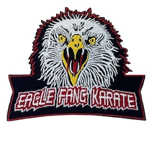 Eagle Fang Karate Patch (4.5 Inch) Iron/Sew-On Badge Johnny&#39;s Dojo Karate Kid Cobra DIY Emblem for Kimono, Bag, Hat, Jacket, Gift Patches
