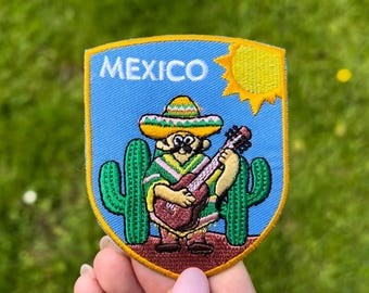 Mexico Patch (3.1 Inch) Embroidered Iron-on or Sew-on Badge Travel North America Latino Souvenir Emblem Crest Gift DIY Patches