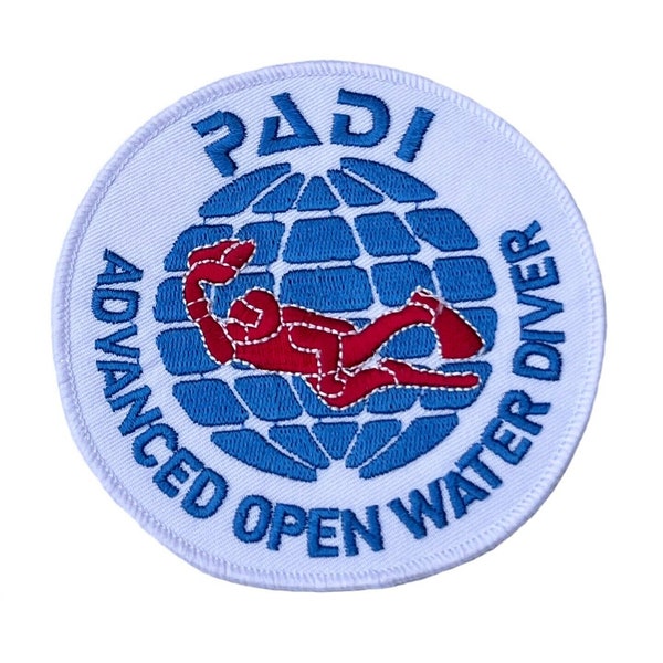 PADI Advanced Open Water Diver Patch (4 Inch) Embroidery Diving Badge Scuba Diver Easy DIY Iron/Sew On Embroidered Emblem Crest Gift Patches