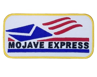 Parche con el logotipo de Mojave Express Courier (10 cm), para planchar o coser, insignia de jugador, inspirado en la lluvia radiactiva, para mochila, chaqueta, parches tácticos de regalo