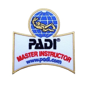 Master Instructor Patch (3.5 Inch) Embroidery Diving Badge Scuba Diver Easy Iron-on/Sew-On Embroidered Applique Emblem Crest Gift Patches