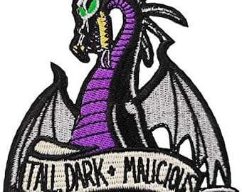 Large Dragon Tall Dark and Malicious Patch (4 Inch) Embroidered Iron/Sew-on Badge Dragons Crest DIY Costume, Backpack, Jacket, Gift Patches