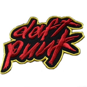 D-aft Punk Patch (90 mm) Embroidered Iron or Sew-on Badge Homework Music Logo Souvenir DIY Costume, Hat, Bag, Backpack, Jacket, Gift Patches