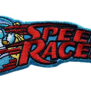 Speed Racer Logo Patch (4 Zoll) zum Aufbügeln / Aufnähen Retro Cartoon DIY Kostüm, Jacke, Mütze, Rucksack, Hut, Tasche, Geschenk Aufnäher