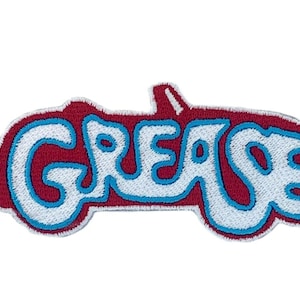 Grease Lightning logo Patch (3.75 Inch) Grease Movie Embroidered Iron or Sew-on Badge Jacket Emblem DIY Costume Party Cosplay Gift Patches