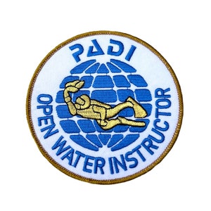 Open Water Instructor Patch (4 Inch) Embroidery Diving Badge Scuba Diver Easy DIY Iron-on/Sew-on Embroidered OWI Emblem Crest Gift Patches