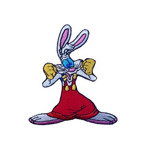 Who Framed Roger Rabbit Patch (3 Inch) Embroidered Iron/Sew-on Badge Movie Souvenir Retro DIY Bunny Costume Retro Cartoon Toon Gift Patches
