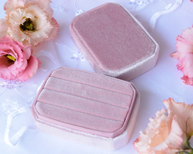 Travel Case Ring Storage Ring Box for Wedding Ring Case Velvet Box Ring Packaging