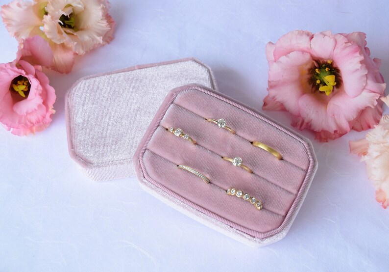 Travel Case Ring Storage Ring Box for Wedding Ring Case Velvet Box Ring Packaging