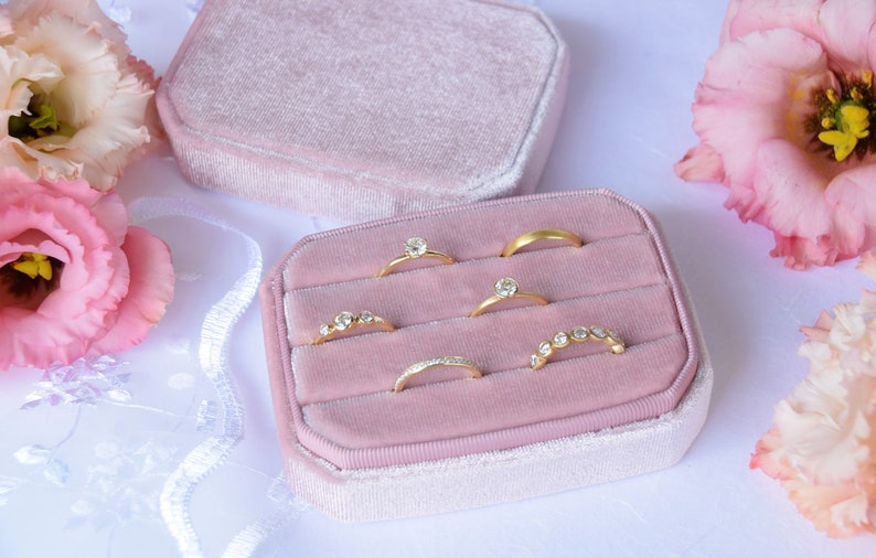 Travel Case Ring Storage Ring Box for Wedding Ring Case Velvet Box Ring Packaging