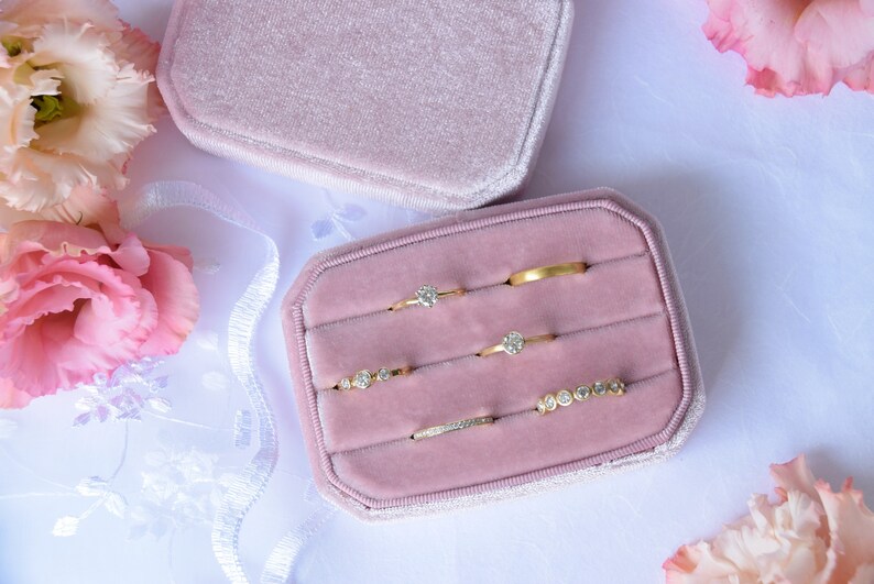Travel Case Ring Storage Ring Box for Wedding Ring Case Velvet Box Ring Packaging