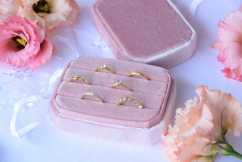 Travel Case Ring Storage Ring Box for Wedding Ring Case Velvet Box Ring Packaging