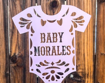 Custom Papel Picado Baby Shower Centerpieces and Mini Banner: Cielito Lindo Theme