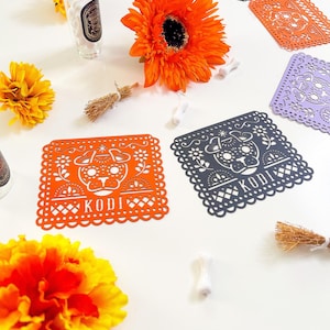 Personalized Dog Dia de los Muertos Papel Picado Banner: Altar Decor image 9