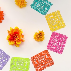 Personalized Dog Dia de los Muertos Papel Picado Banner: Altar Decor image 8