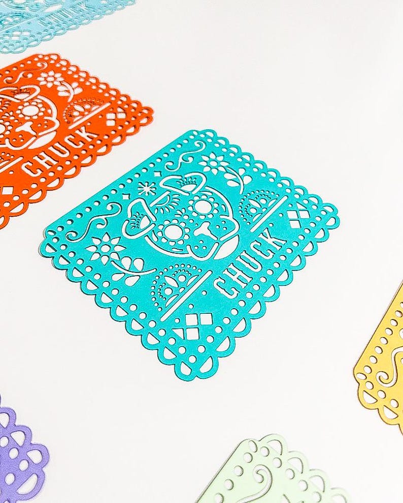 Personalized Dog Dia de los Muertos Papel Picado Banner: Altar Decor image 2