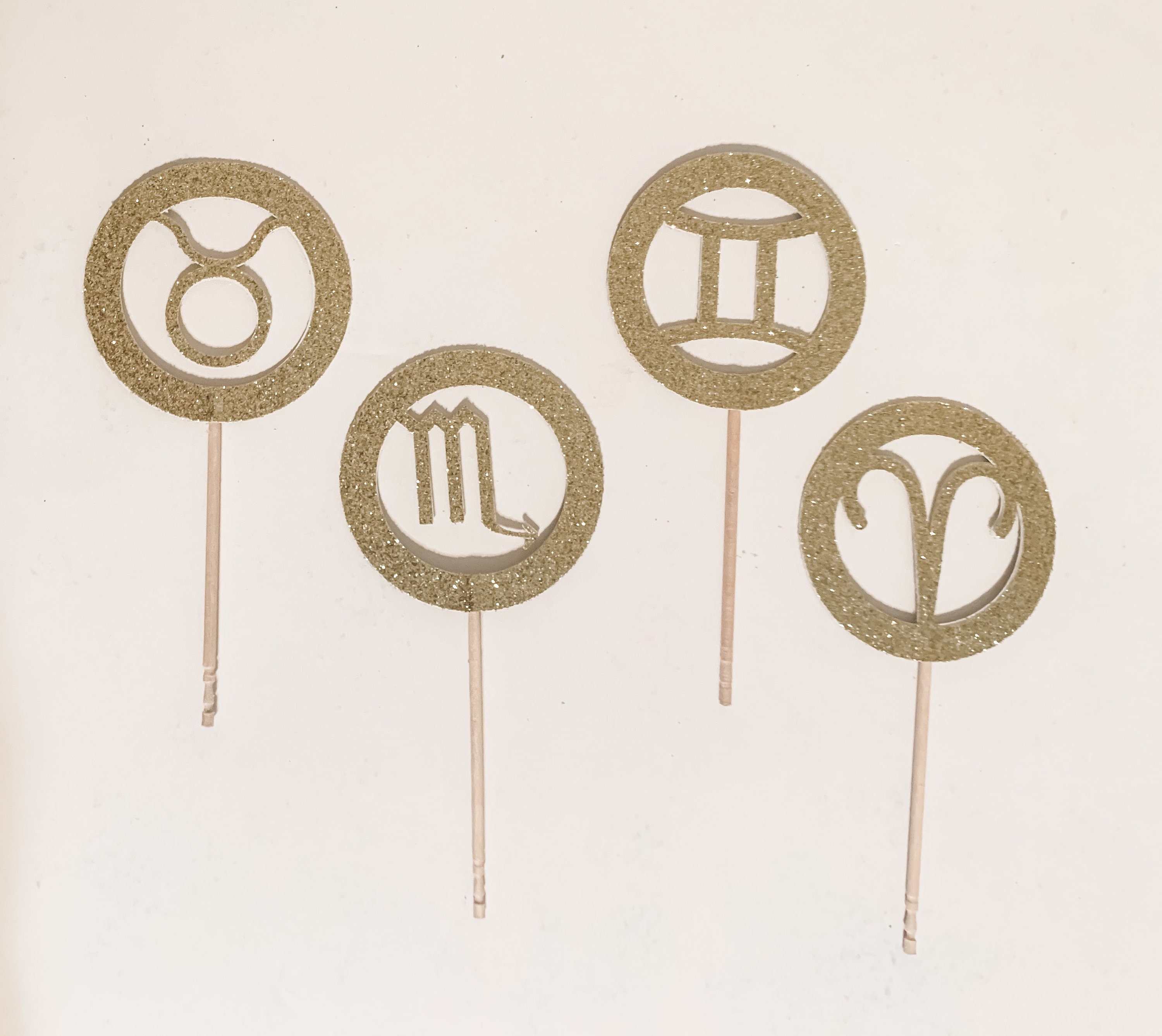 Zodiac Cupcake Toppers Aries Taurus Gemini Cancer Etsy