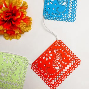 Kattenbanner Dia de los Muertos | Ofrenda | Slinger | Banner Dag van de Doden | Altaar | Decoraties Dia de los Muertos | Papel Picado-banner