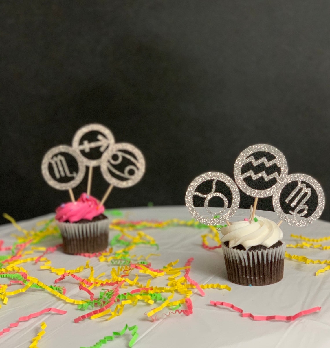Zodiac Cupcake Toppers Aries Taurus Gemini Cancer Etsy