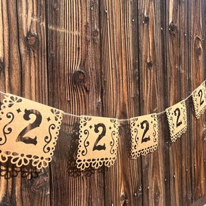 Numbered Papel Picado Banner: First Birthday, Baby Shower Decor