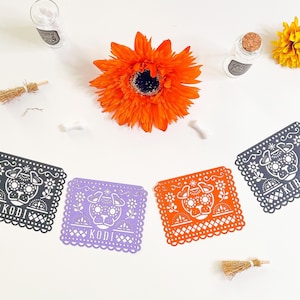 Personalized Dog Dia de los Muertos Papel Picado Banner: Altar Decor image 6
