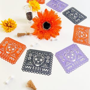 Personalized Dog Dia de los Muertos Papel Picado Banner: Altar Decor image 5