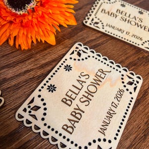 Custom Wooden Papel Picado Party Favors: Personalized Keepsakes