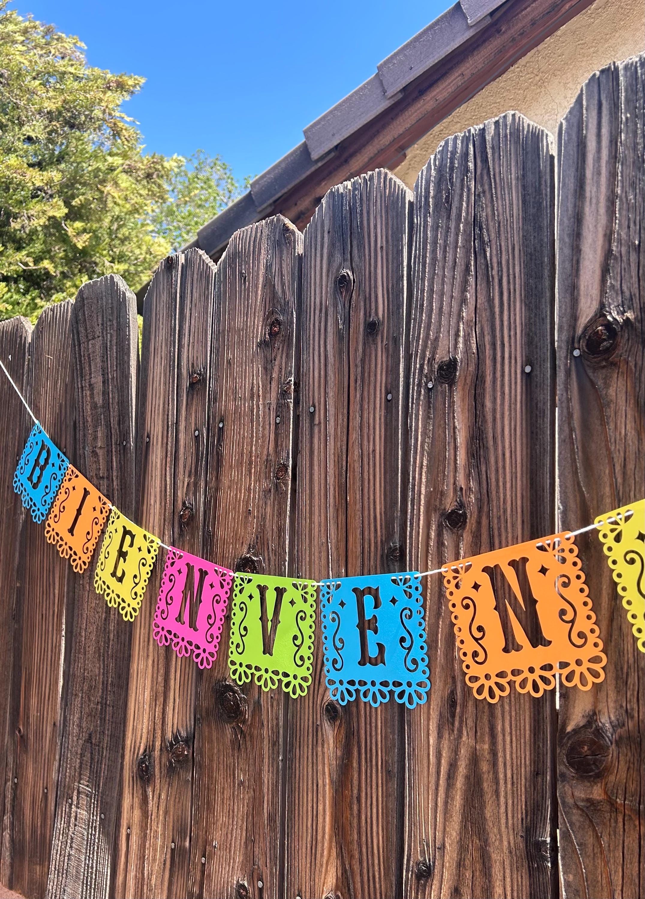 Bienvenidos Papel Picado Banner: Fiesta Willkommen Schild