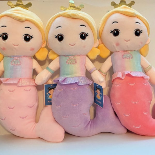 Personalize Customize Plushy Mermaid Princess Doll, Birthday Gift, Baby Girl, Christmas Gift, Toy Doll, Stuffed Animals