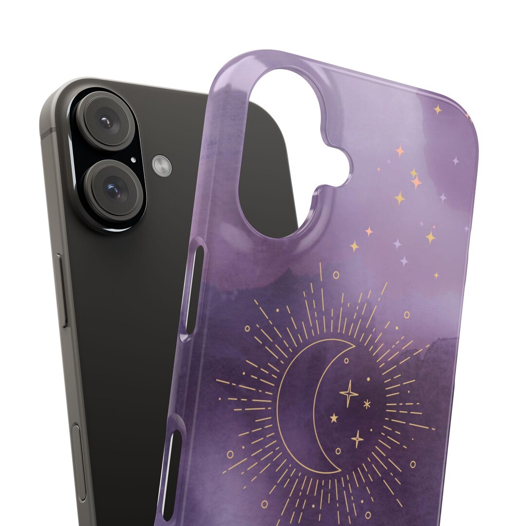 Mooncase Phone Case - Purple and Gold Moon Design, Sun and Moon, Slim Case ...