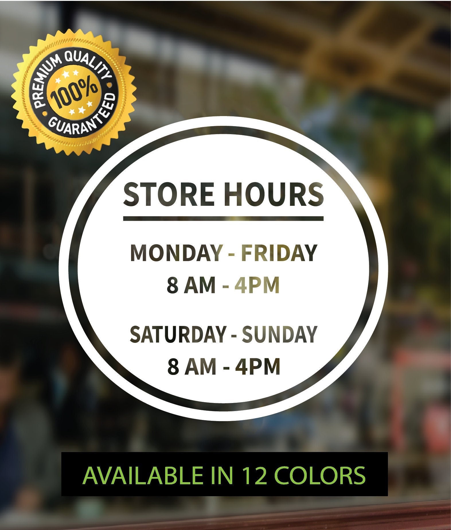 Store Hours, Custom Store Hours, Custom Business Hours Sign, Storefront Decal, Restaurant Hours, Hours Of Operation Sign