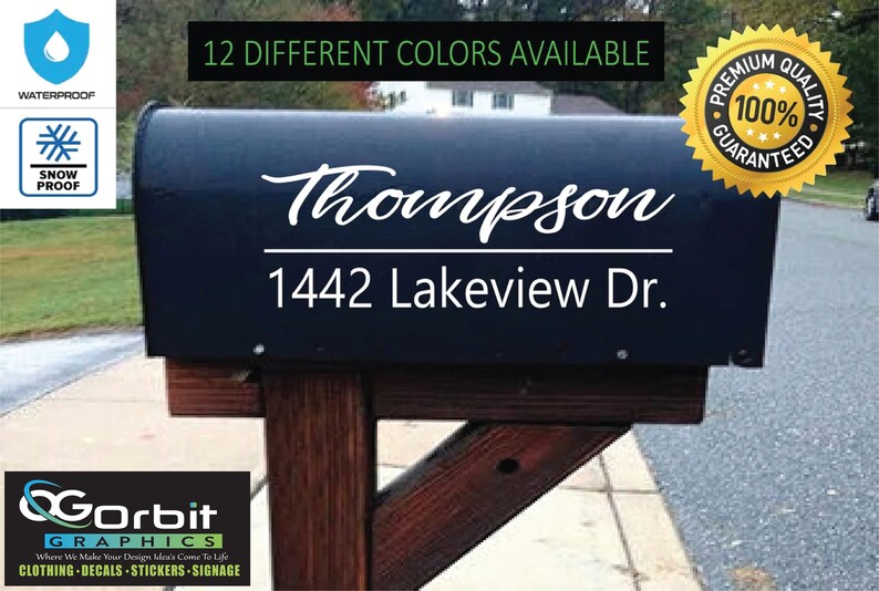 Mailbox Numbers Street Address Vinyl Decal Custom Mailbox Etsy