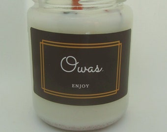 Candle/Soy wax/Jar/2 toned/Scented/Handmade/Glitter/woodwick/Vegan