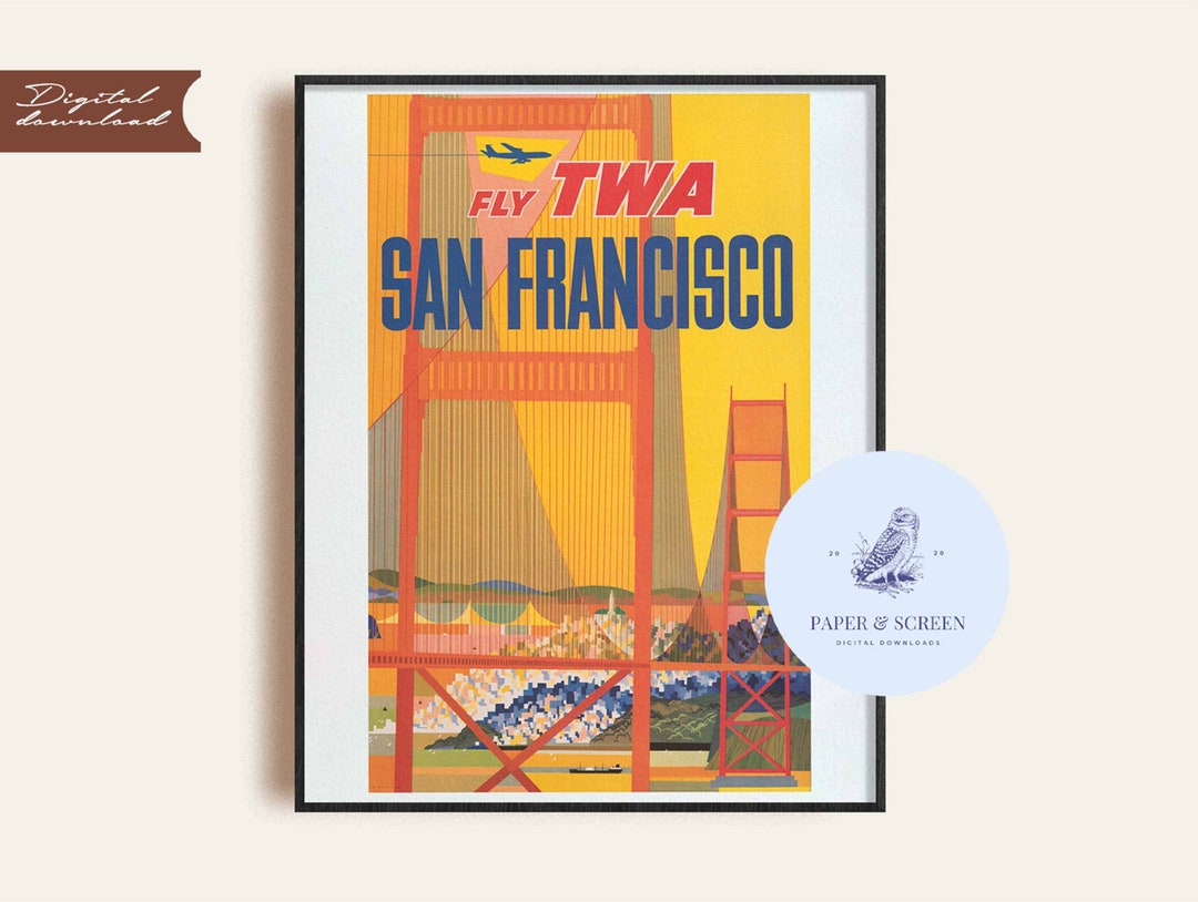 Vintage San Francisco Poster Printable Travel Art Print Etsy