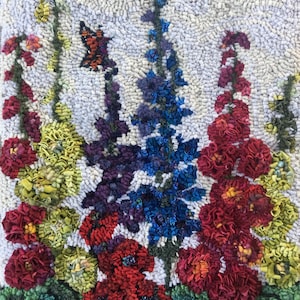 Rug Hooking Pattern Delphiniums