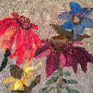 Rug Hooking Pattern Colorful Garden