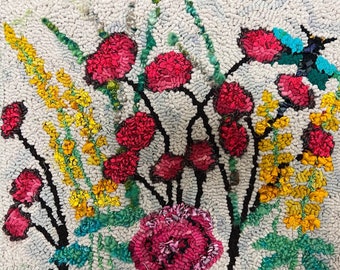 Rug Hooking Pattern Rose in the Garden