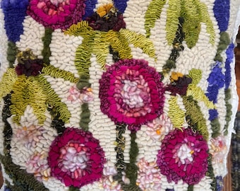 Rug Hooking Pattern Vibrant Garden